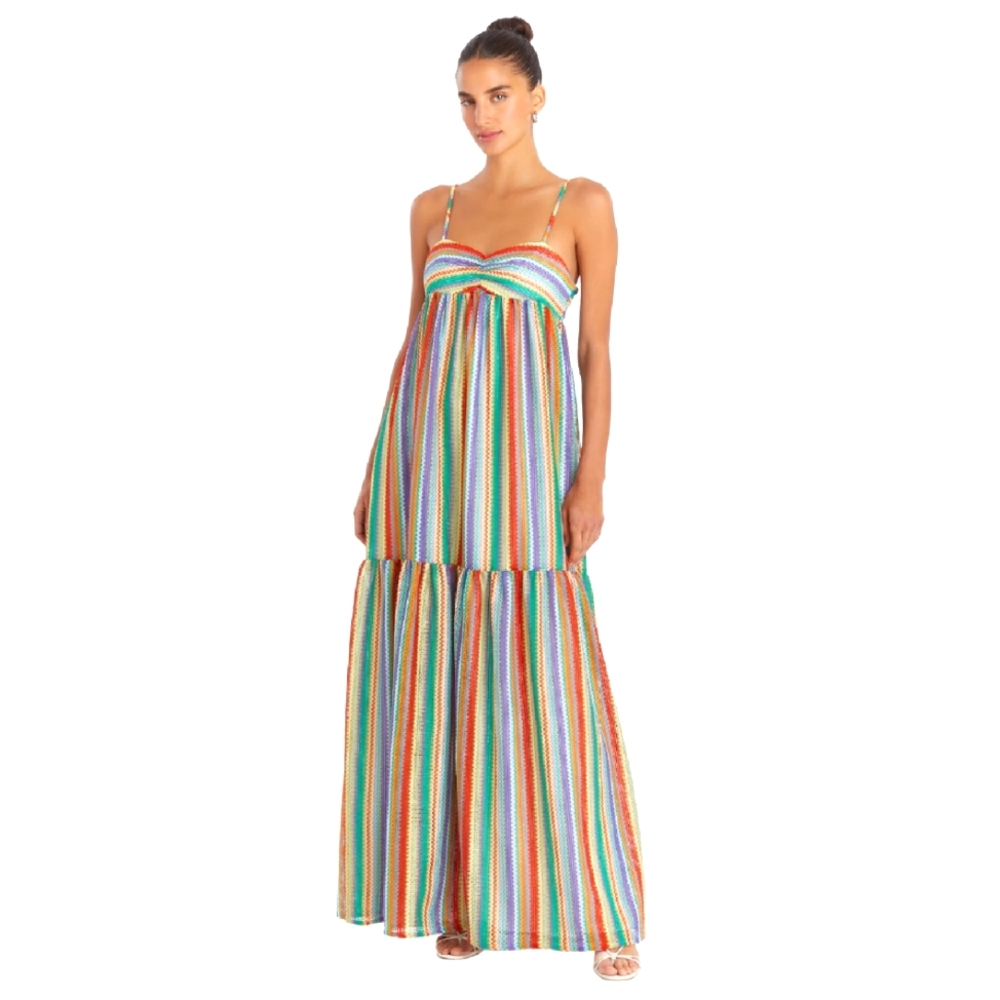 Amanda Uprichard Multicolor Striped Maxi Dress - Picture 3 of 11